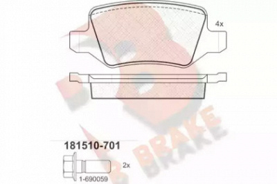 R BRAKE rb1510701 -  Комплект тормозных колодок, дисковый тормоз
